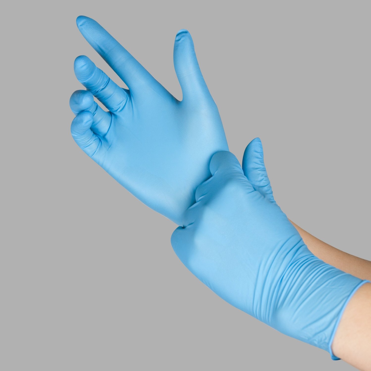 دستکش نیتریل بدون پودر آبی مشکی سایز متوسط مدیوم M